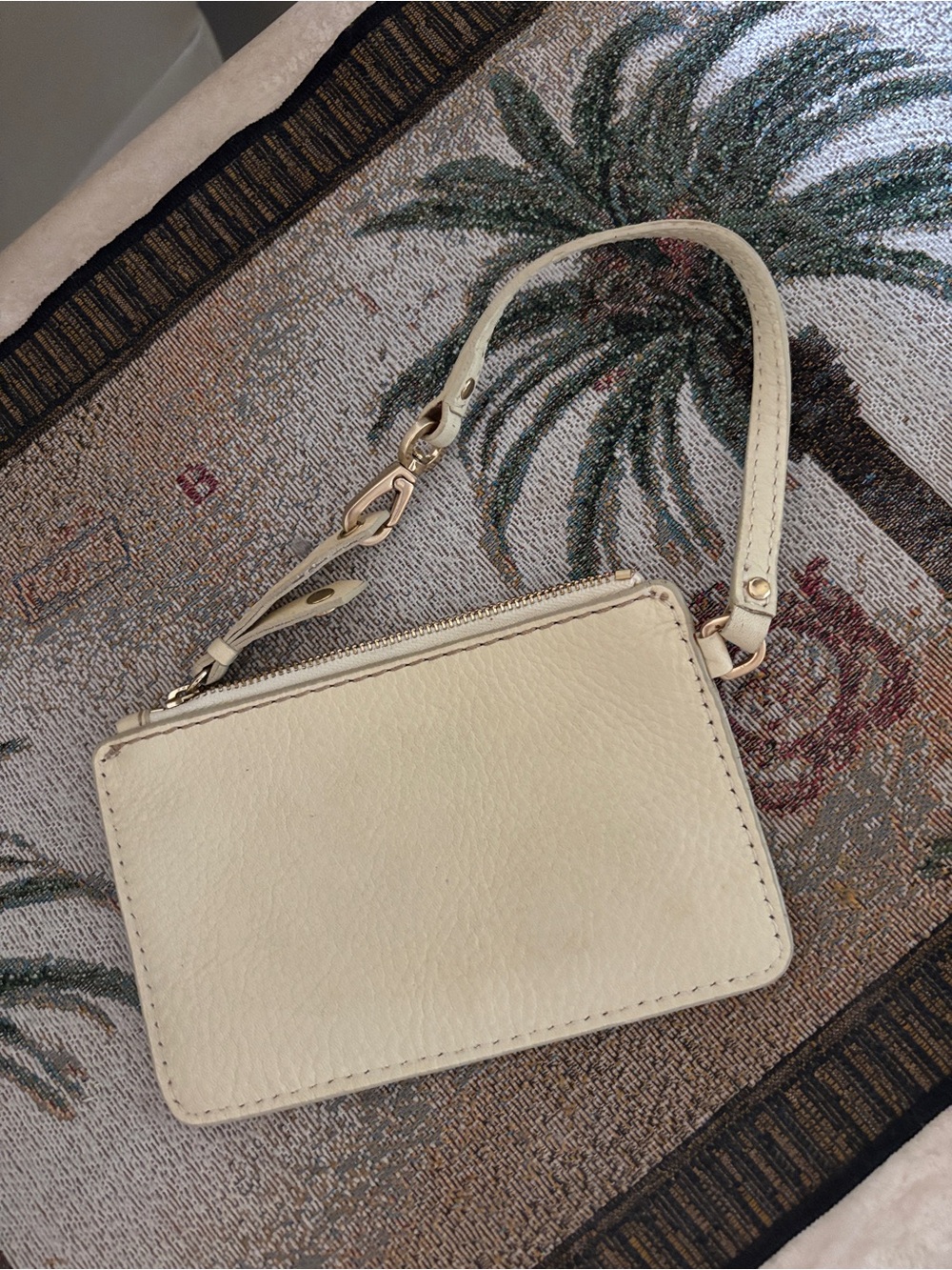 Cole Haan Butter Yellow Pebble Leather Wristlet Clutch - Picture 2 of 10